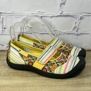 Keen Harvest Mary Jane Floral Striped Slip On Shoes Women's 6 Comfort Multicolor